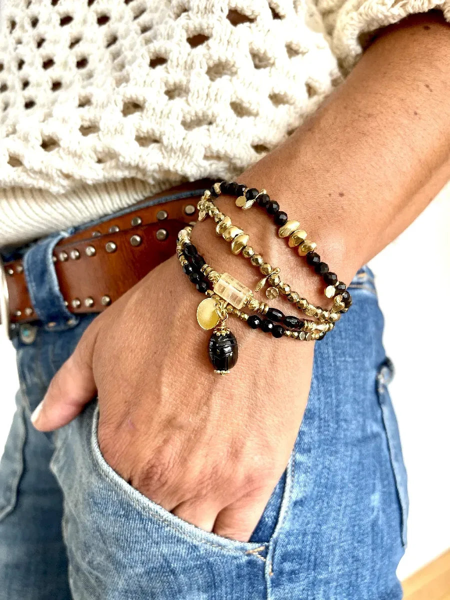 Bracelet en obsidienne dorée, vue 2 - Paulette Quincaillerie