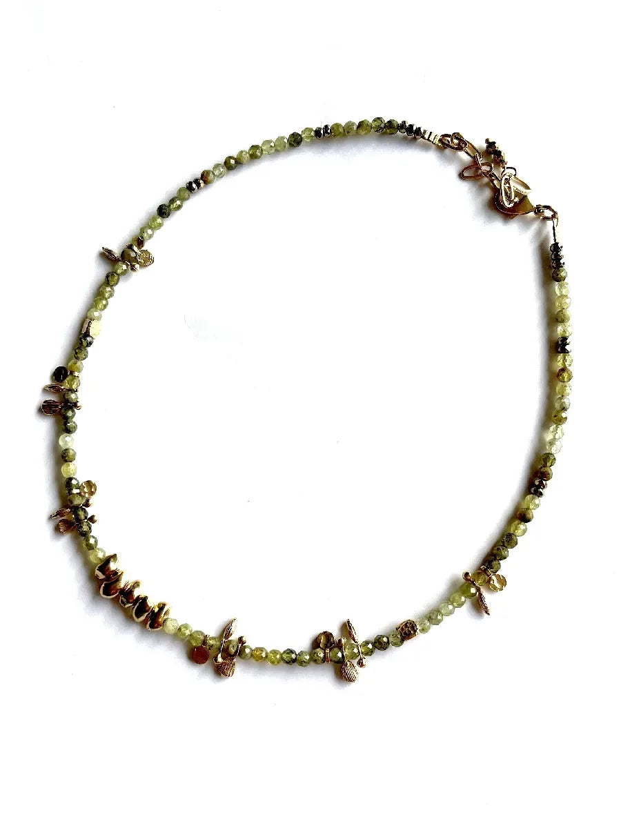 collier lucia grenat vert