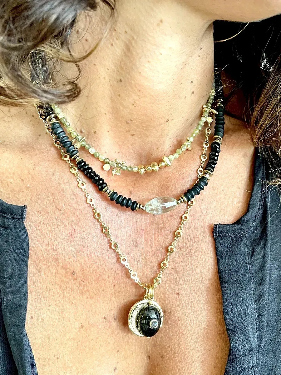 collier spinelle améthyste verte et ras de cou lucia grenat vert