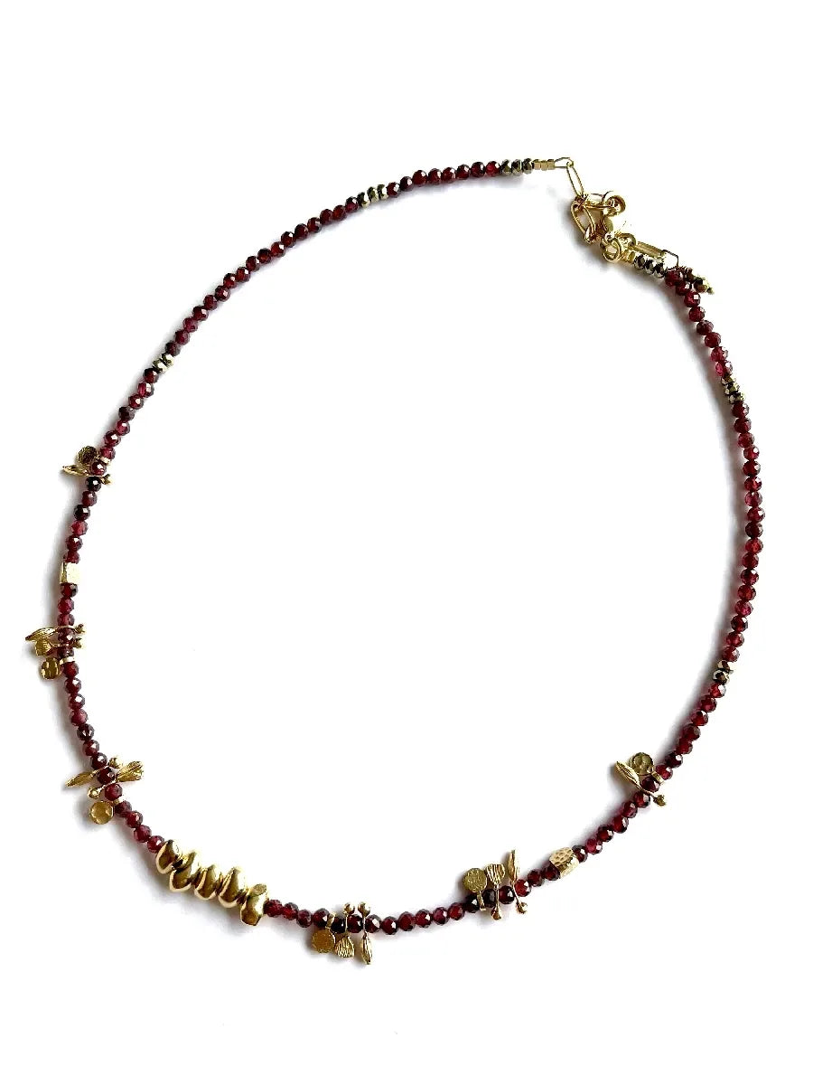 collier lucia grenat