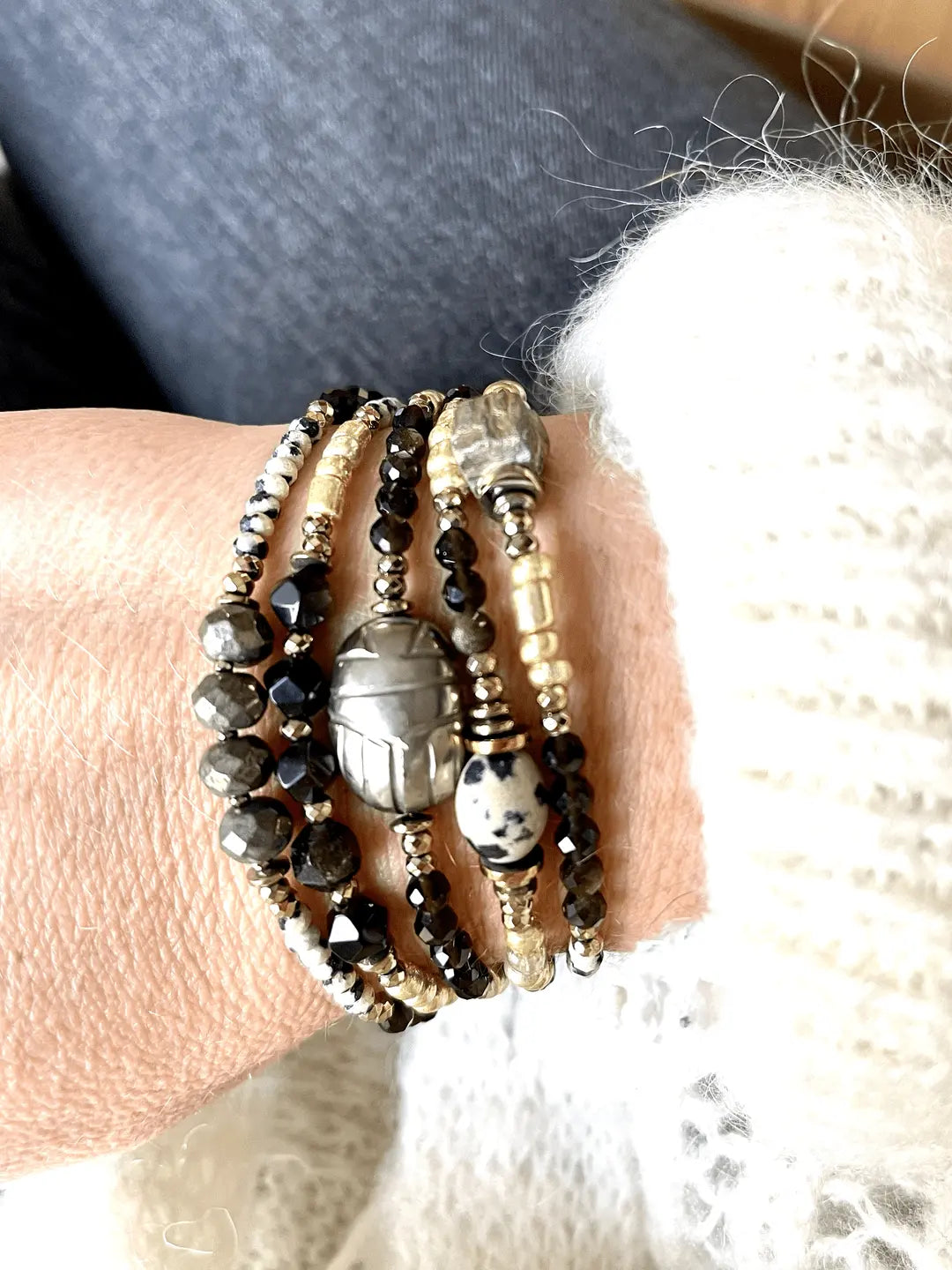 Bijou multitours en pyrite, vue 4 - Paulette Quincaillerie