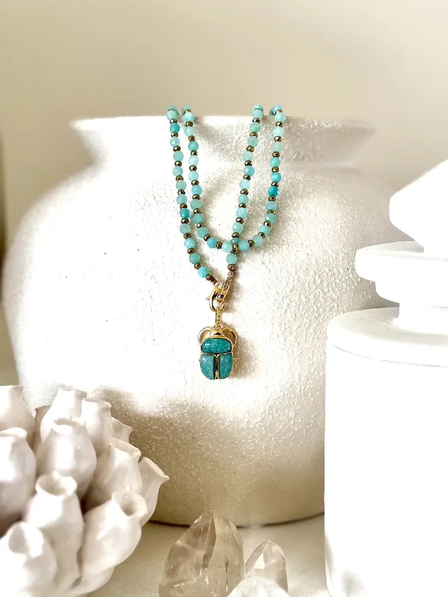 Sautoir en amazonite, vue 4 - Paulette Quincaillerie