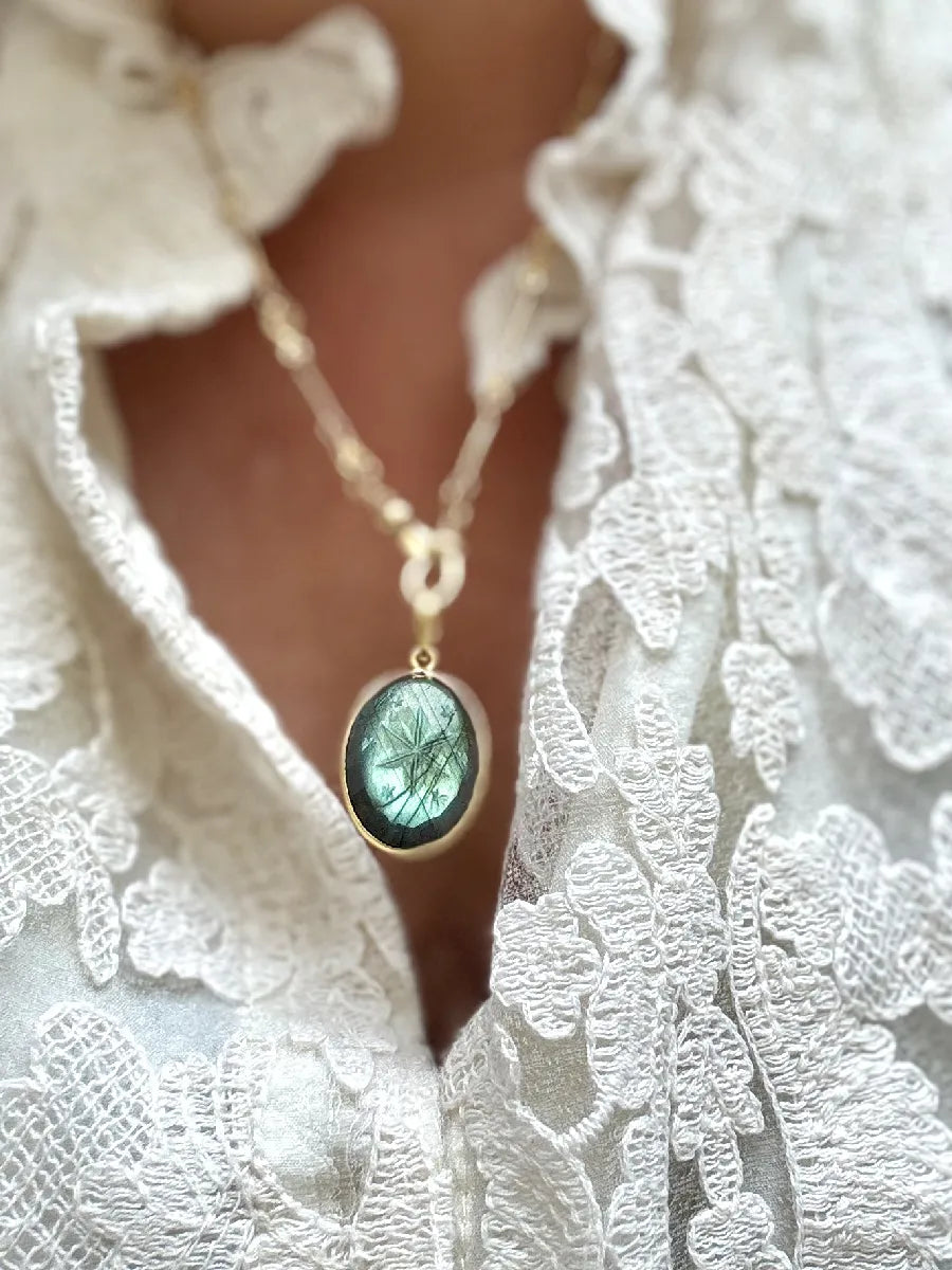 pendentif bonne etoile labradorite