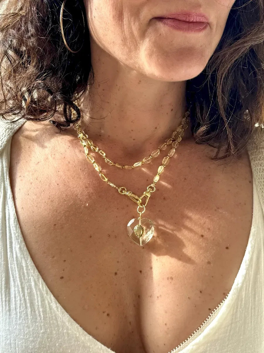 sautoir citrine coeur