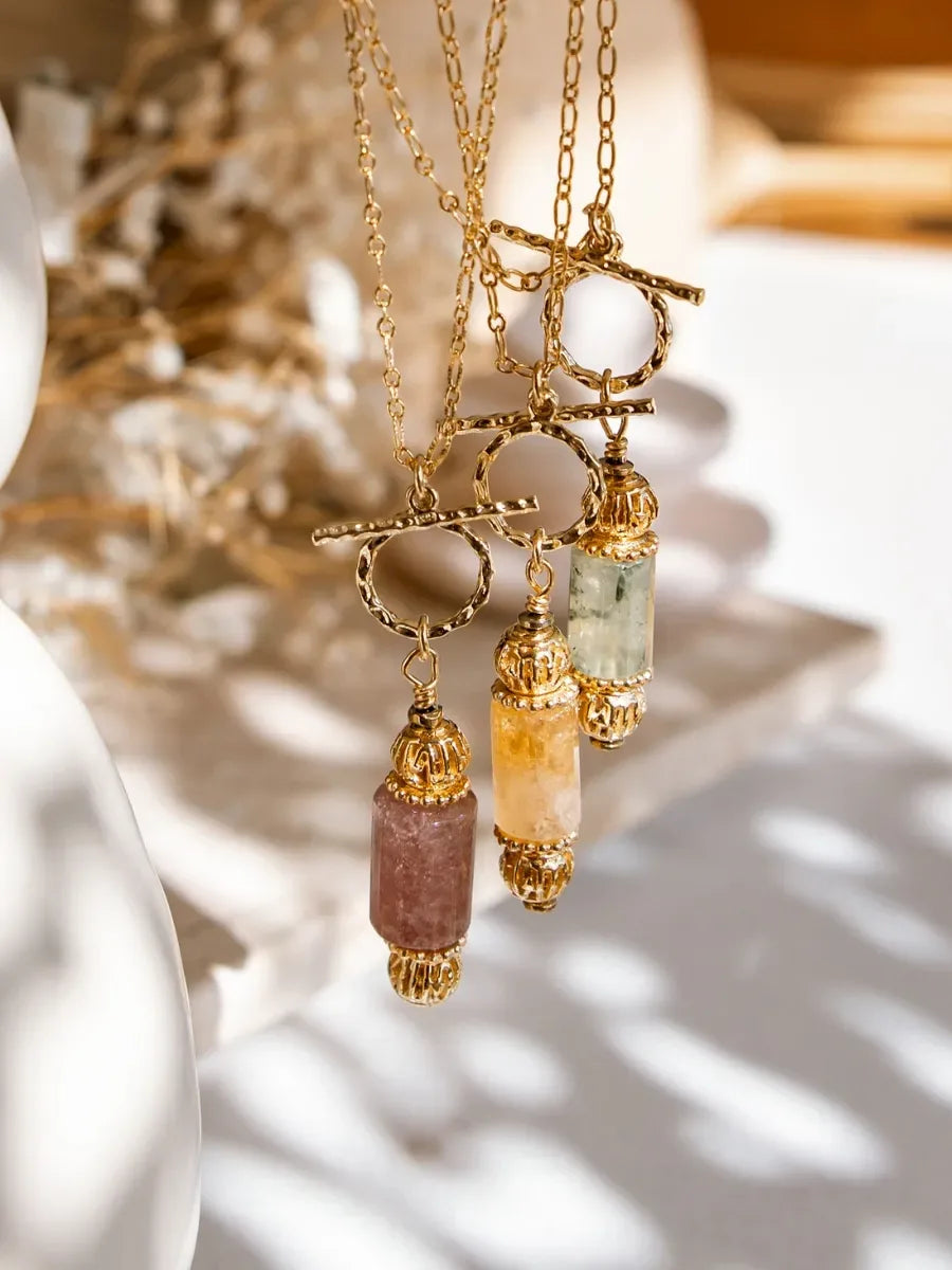Sautoir en citrine, vue 2 - Paulette Quincaillerie