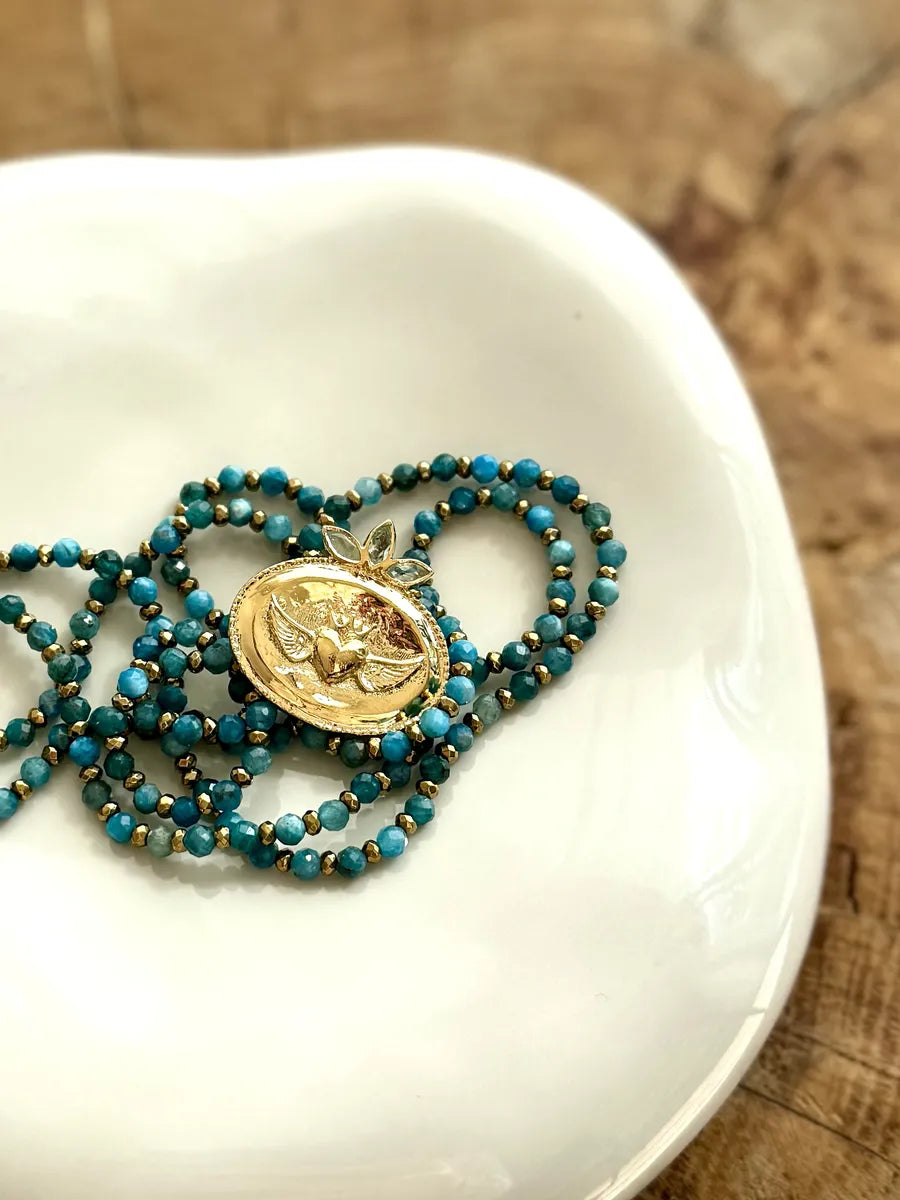 Sautoir en apatite, vue 4 - Paulette Quincaillerie