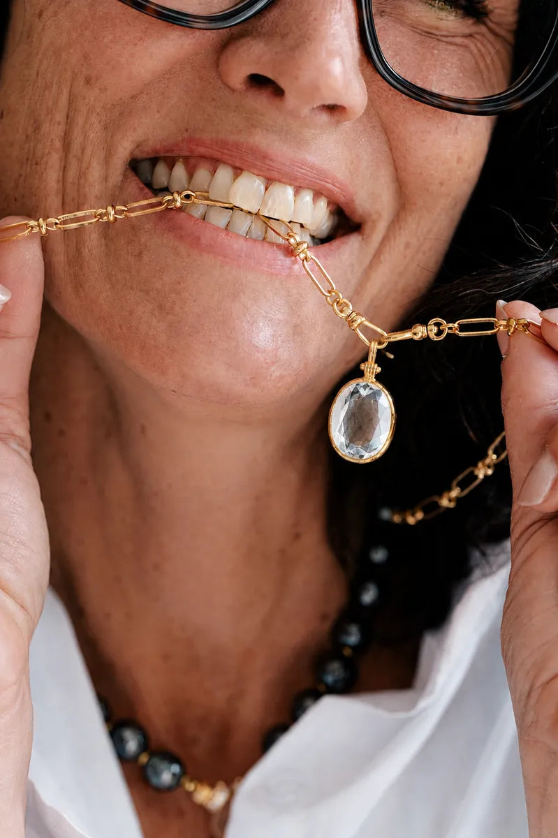 Médaillon en cristal de roche, vue 2 - Paulette Quincaillerie