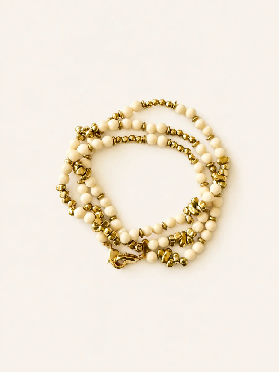 Sautoir en bois fossile - Paulette Quincaillerie