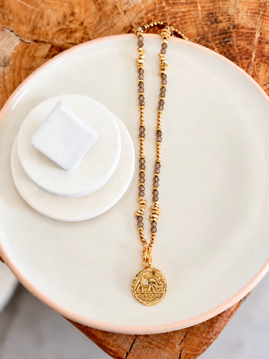 MEDAILLE CÉSAR ELEPHANT QUARTZ FUMÉ