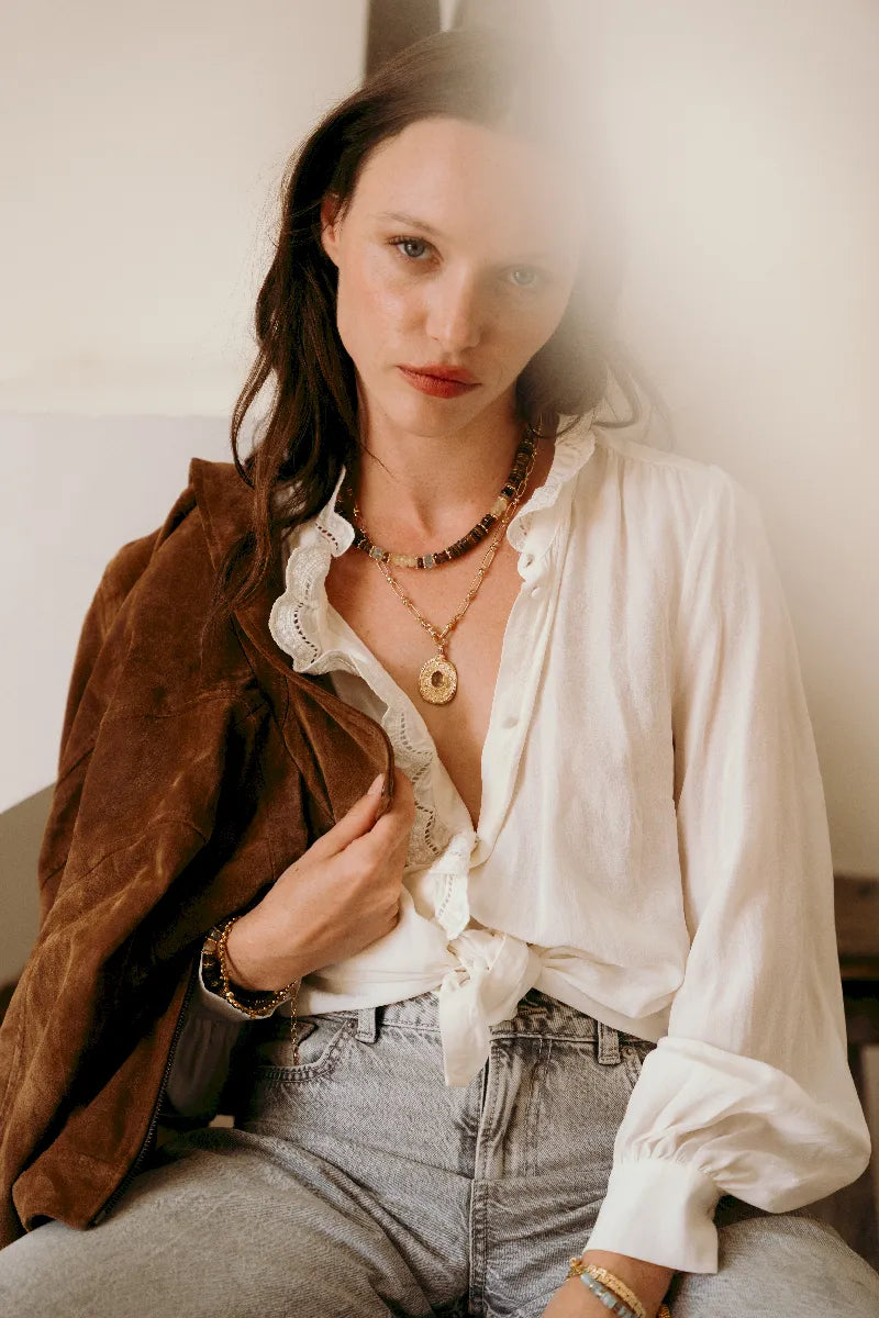 COLLIER DELHI CITRINE / AIGUE MARINE