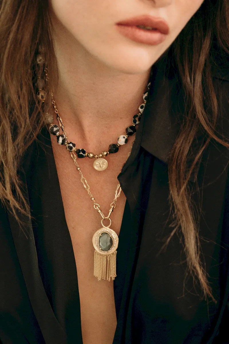 MÉDAILLON FOLK LABRADORITE