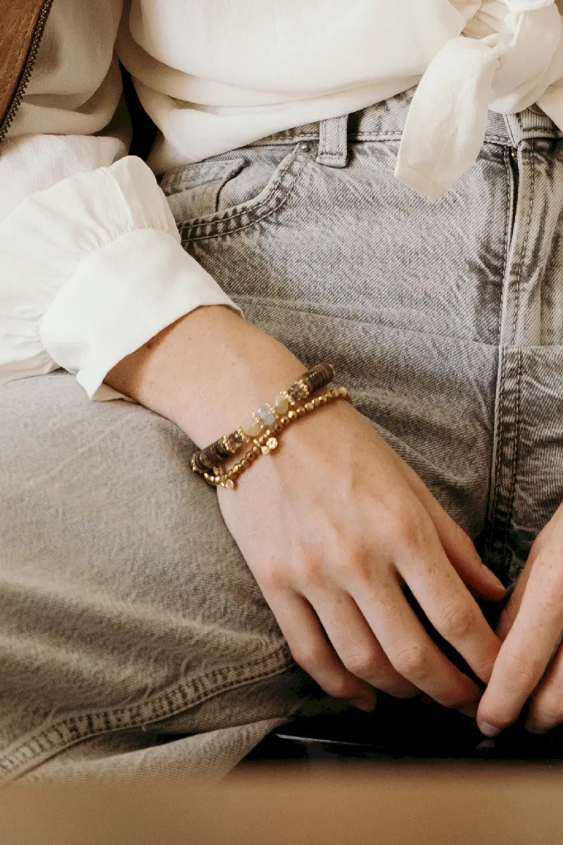 BRACELET DELHI CITRINE / AIGUE MARINE