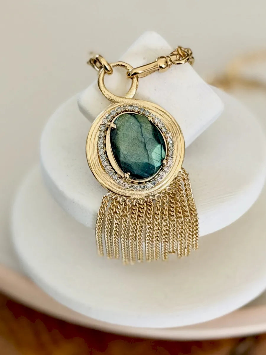MÉDAILLON FOLK LABRADORITE