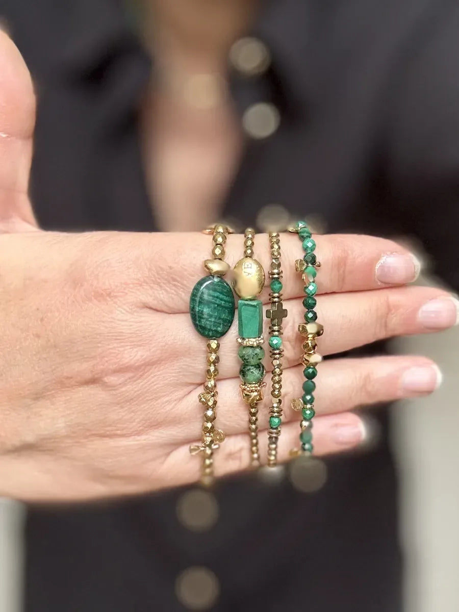 BRACELET MALACHITE CRÉATRICE MADE IN FRANCE PAULETTEQUINCAILLERIE