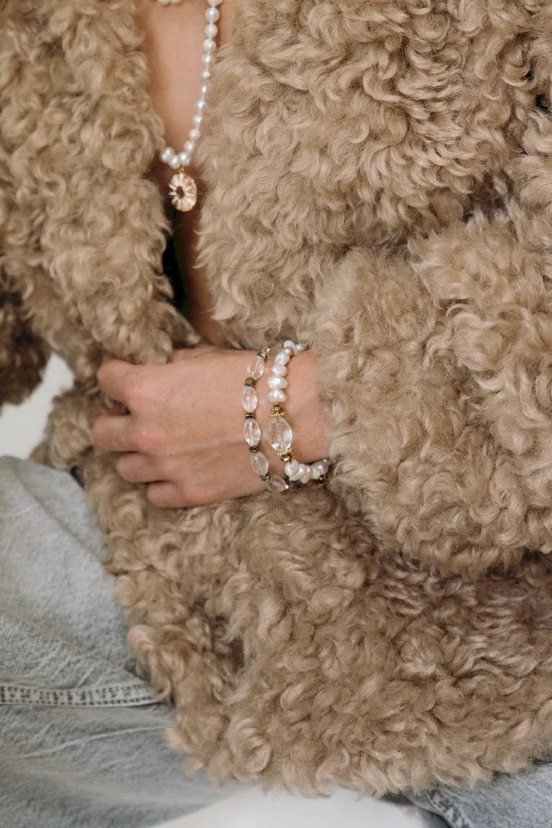 bracelets en cristal de roche d'esprit vintage retro chic