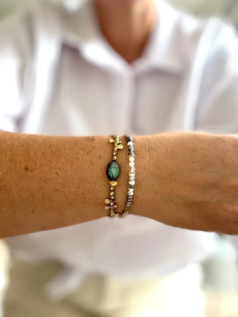 BRACELET OPALE DENDRITIQUE CELESTE