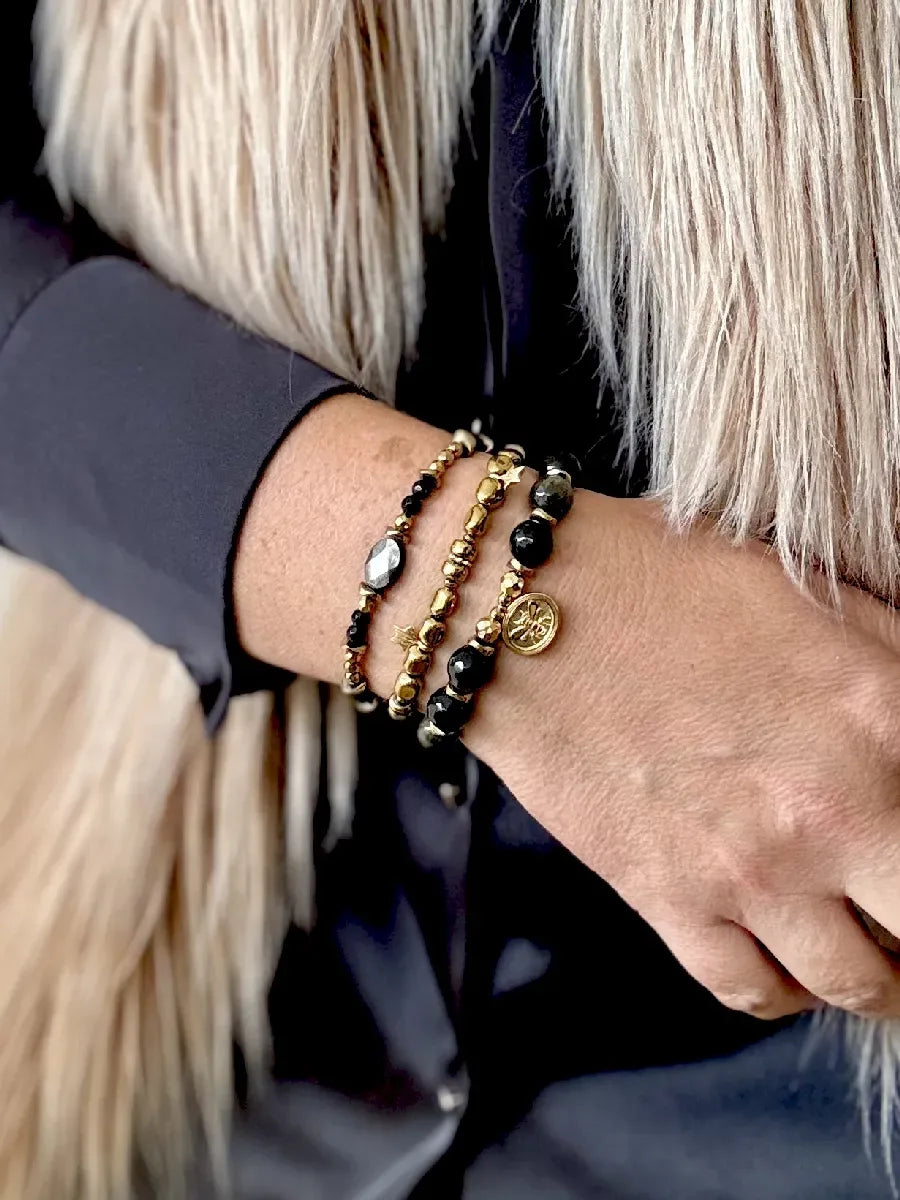 Bracelet en obsidienne dorée, vue 6 - Paulette Quincaillerie