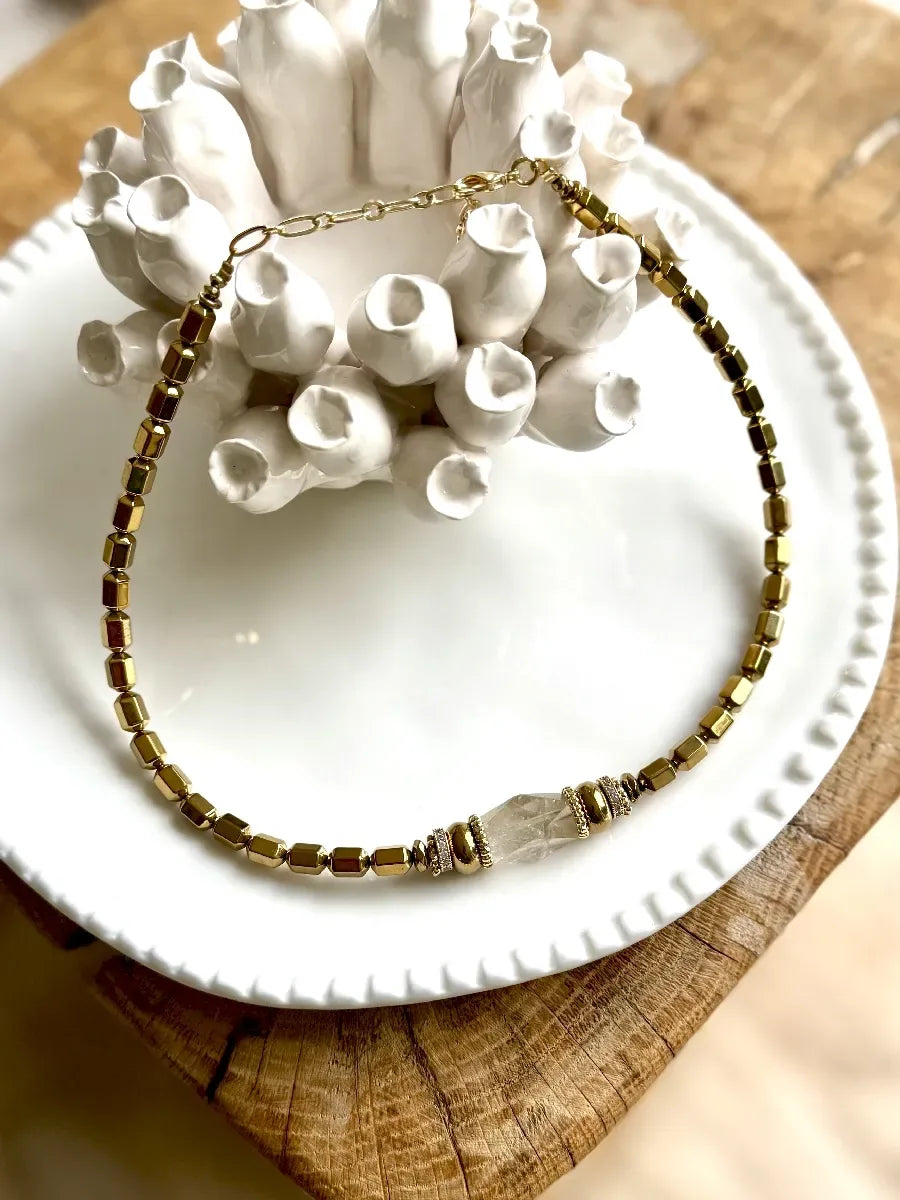 Collier en quartz rutile - Paulette Quincaillerie