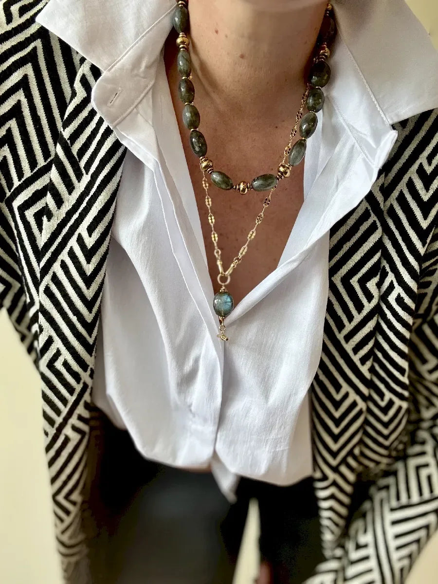 Collier en labradorite, vue 4 - Paulette Quincaillerie