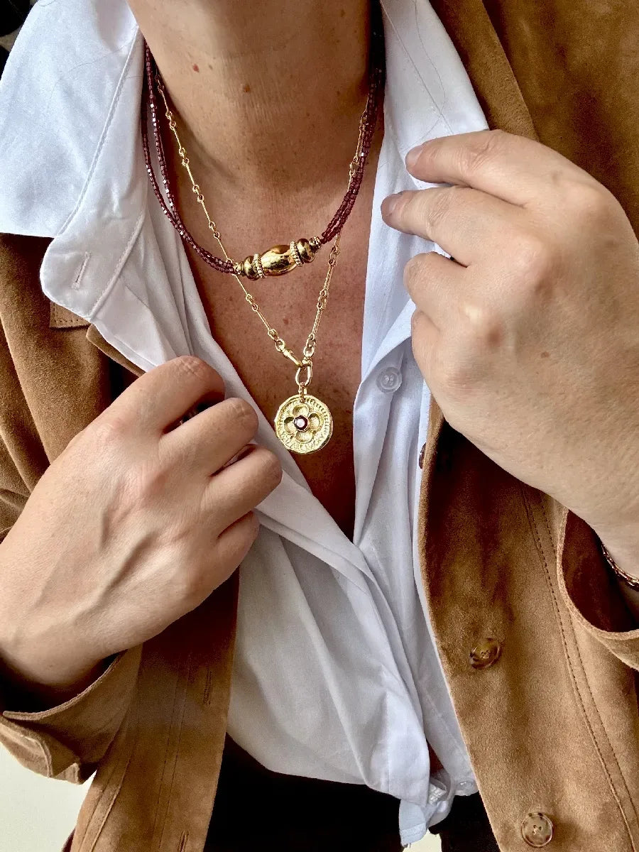 Collier en grenat, vue 4 - Paulette Quincaillerie