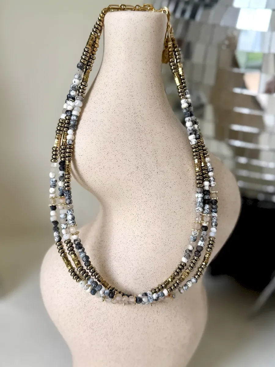 COLLIER OPALE DENDRITIQUE CELESTE
