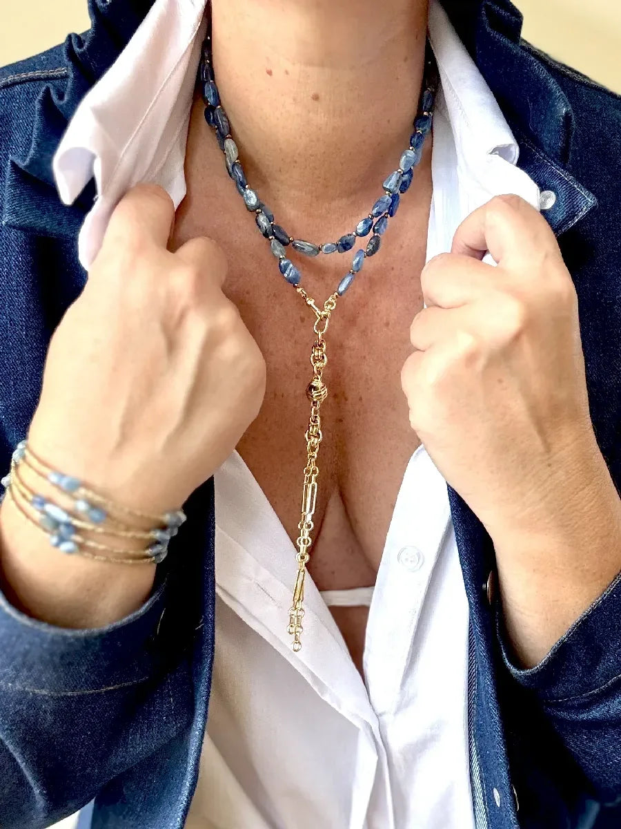 Sautoir en cyanite, vue 3 - Paulette Quincaillerie