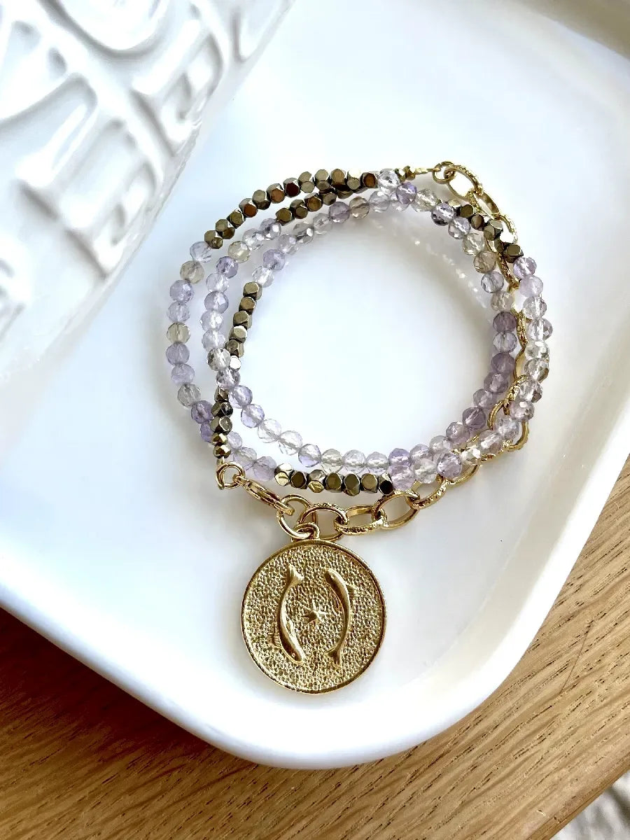 COLLIER POISSON ASTRO AMETHYSTE MULTITOURS