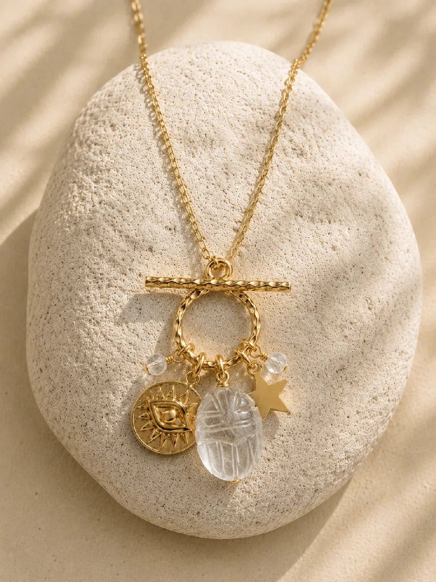 Collier en cristal de roche, vue 3 - Paulette Quincaillerie