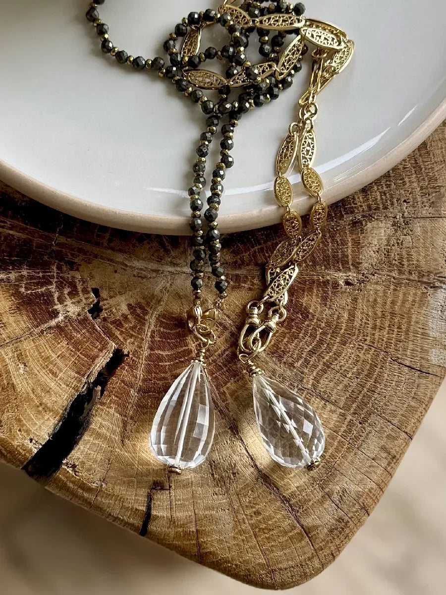 Pendentif en cristal de roche, vue 4 - Paulette Quincaillerie