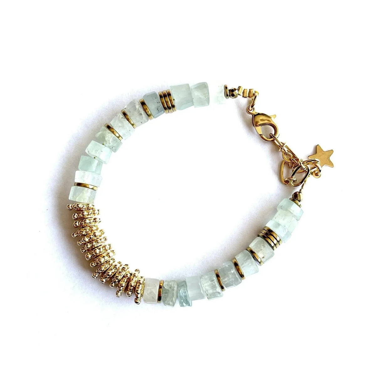 bracelet puka or aigue marine