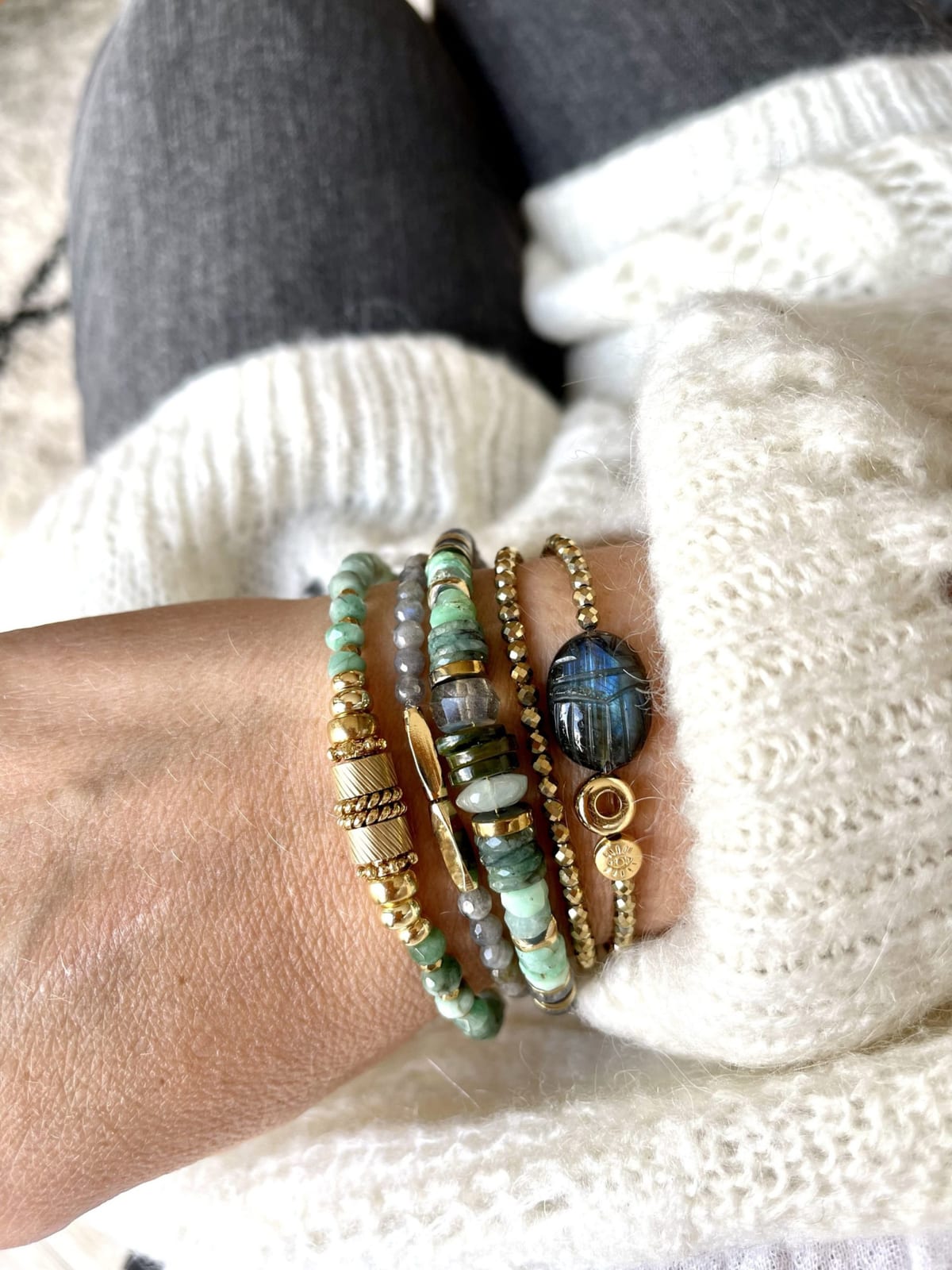 Bracelet en labradorite, vue 3 - Paulette Quincaillerie