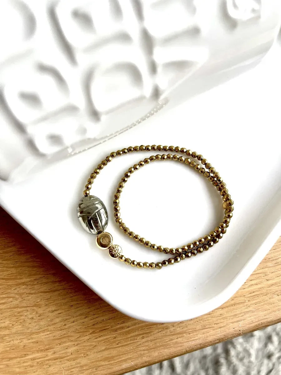 Bracelet en pyrite, vue 2 - Paulette Quincaillerie