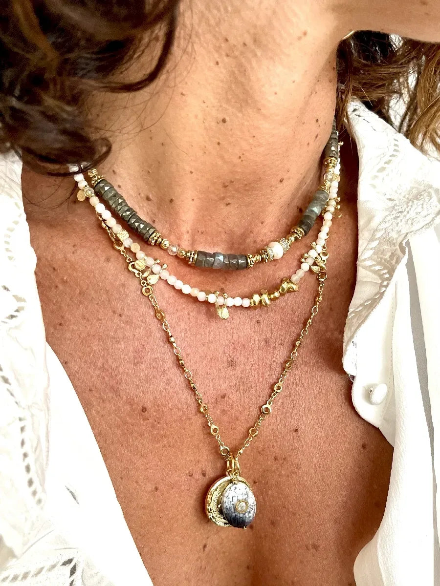 Collier en labradorite, vue 4 - Paulette Quincaillerie