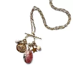 collier toggle scarab rodhochrosite