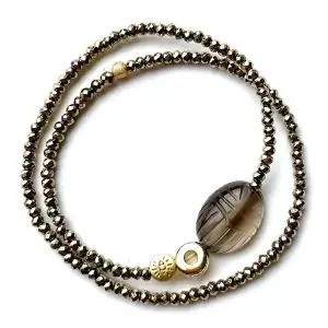 BRACELET DOUBLE PROTECT QUARTZ FUME