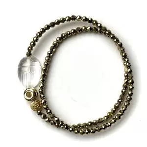 bracelet double protect scarabée quartz naturel