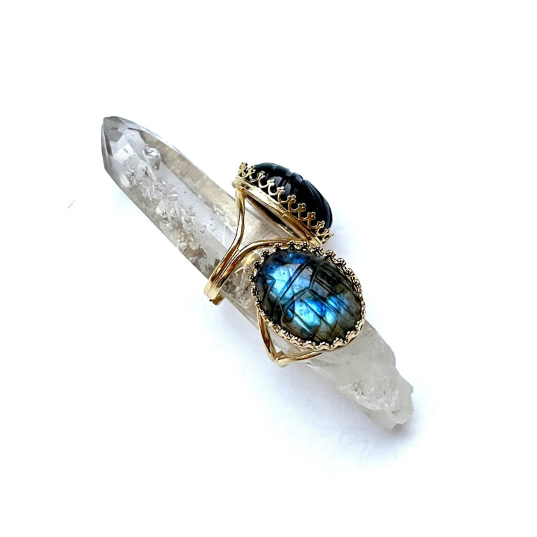 paulettequincaillerie-bijoux-createur-pierres-semi-précieuses-talisman-protection-oeil-protection_52 BAGUE SCARABEE