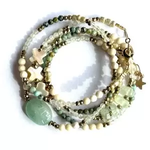 bracelet multi tours scarabée aventurine