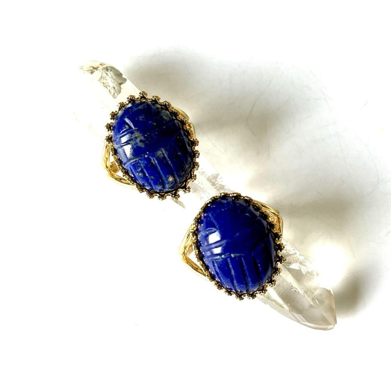 bague scarabée lapis lazuli