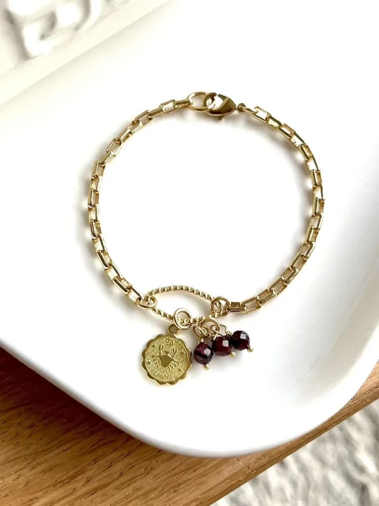 BRACELET CANCER GRENAT