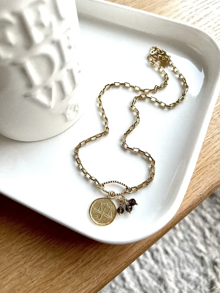 COLLIER BALANCE ASTRO QUARTZ FUMÉ