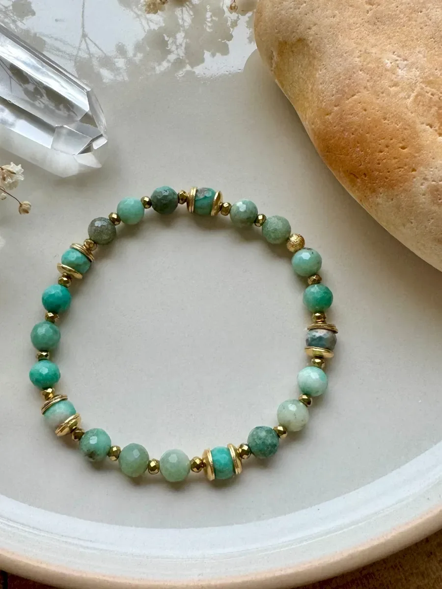 bracelet pure big en agate turquoise naturelle