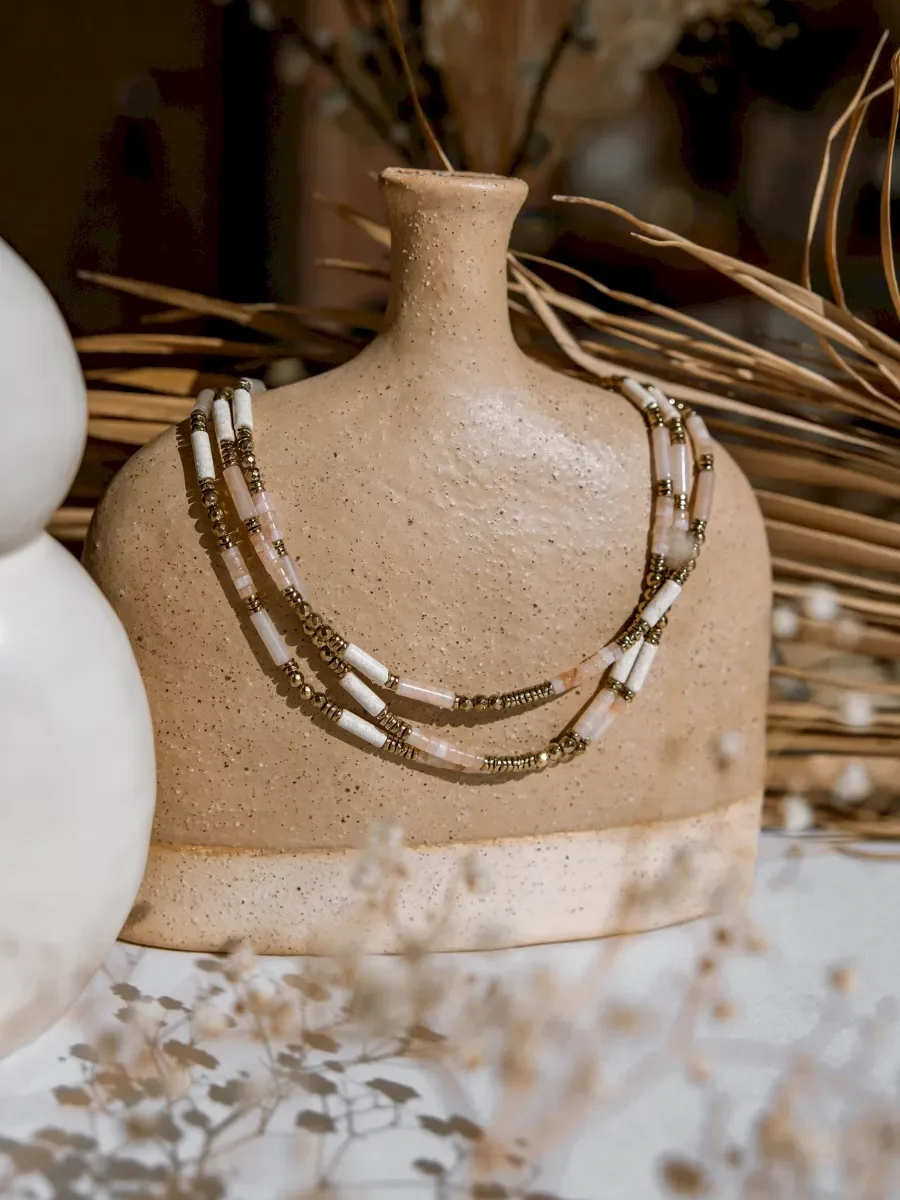 collier fin en pierres naturelles d'aventurine