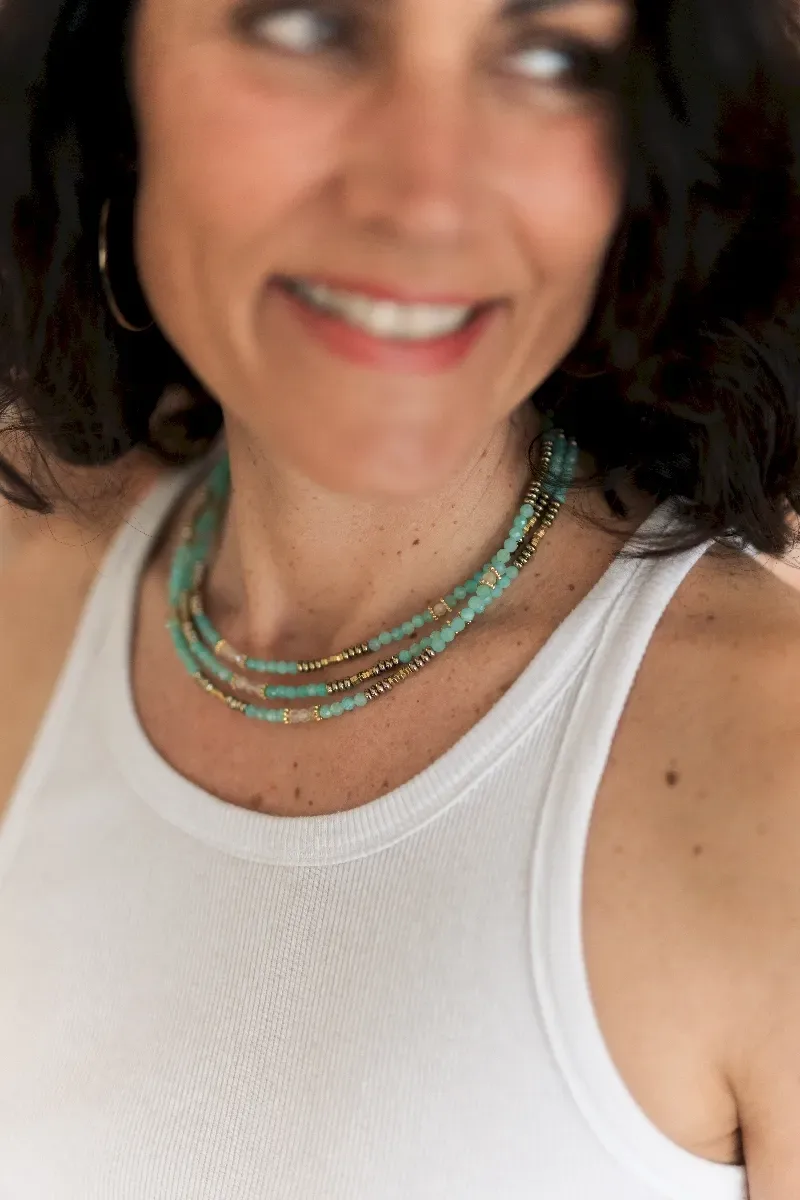 collier pearl et amethyste