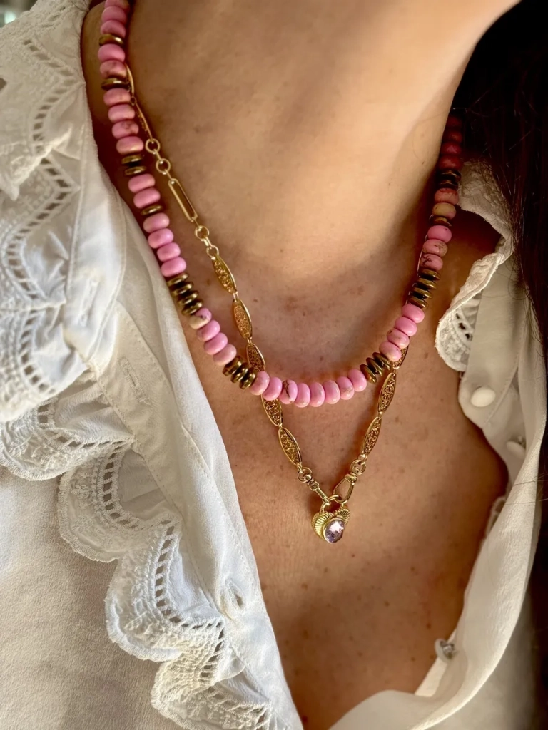collier-jaspe rose marguerite bijoux-pierres-naturelles