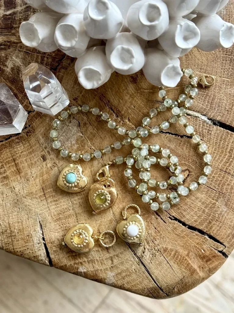 pendentifs-charms-COEUR OR pierres-naturelles-_4