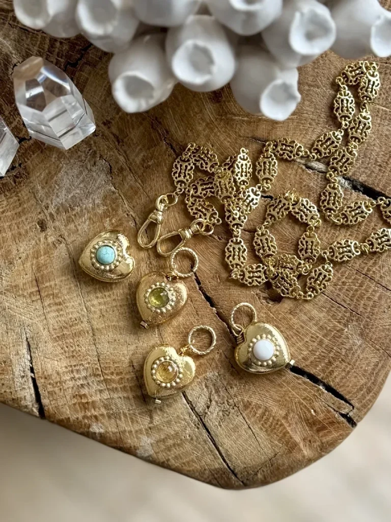 pendentifs-charms-COEUR OR pierres-naturelles-_5