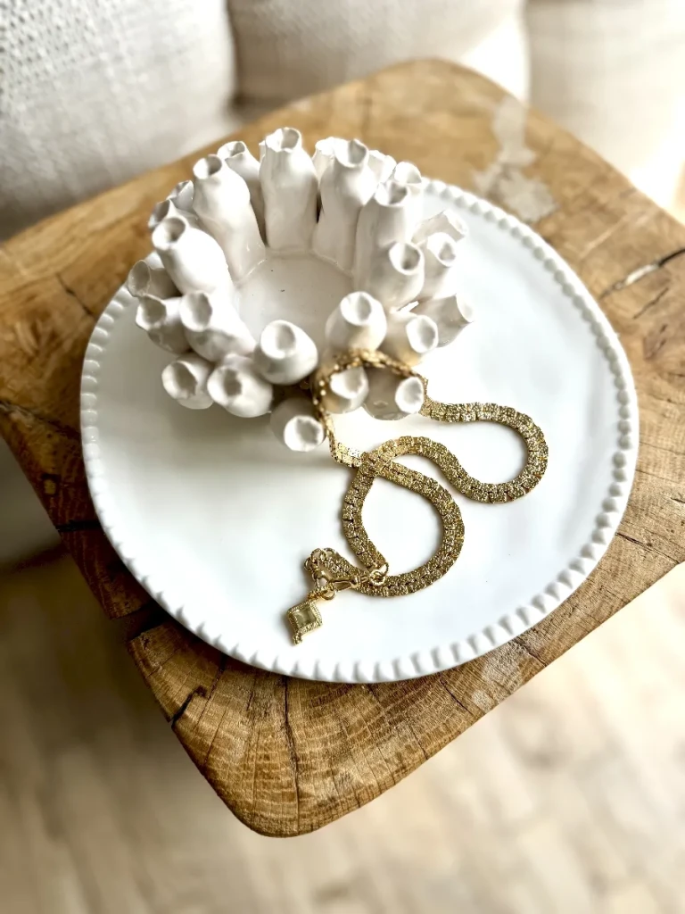COLLIER CHAINE AUGUSTINE - Maille Croco – Image 4