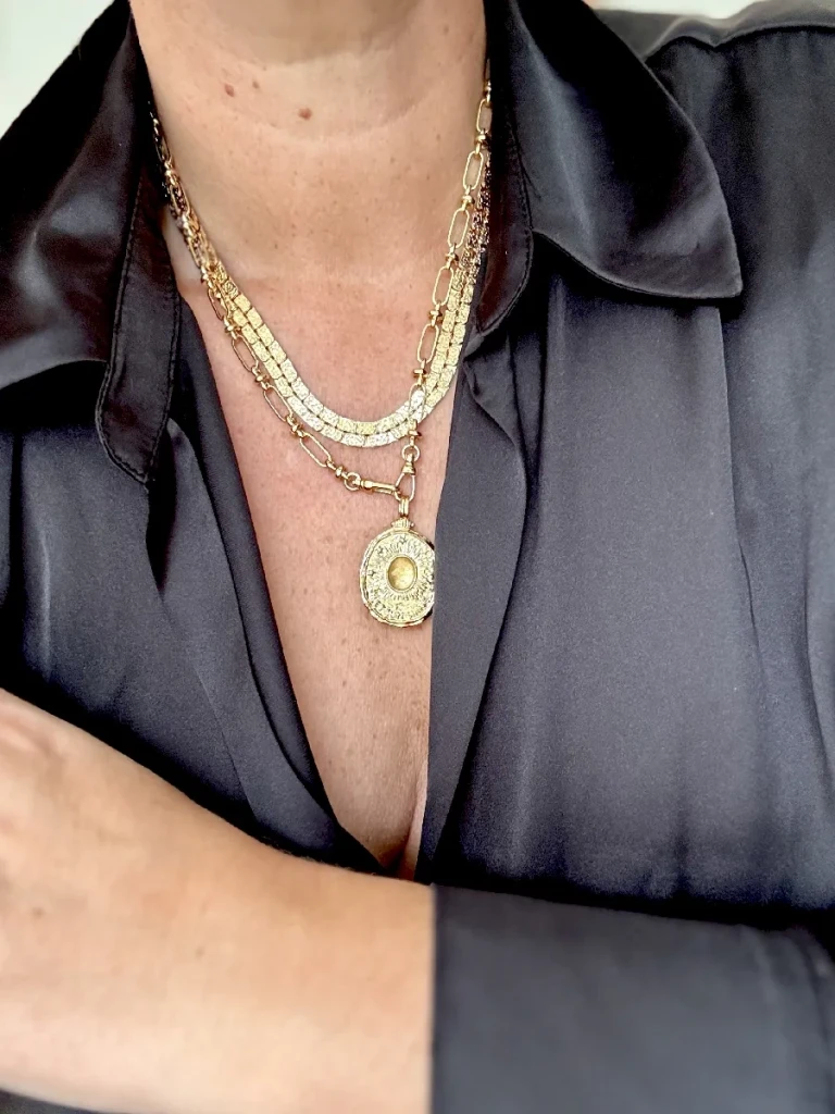 COLLIER CHAINE AUGUSTINE - Maille Croco – Image 7