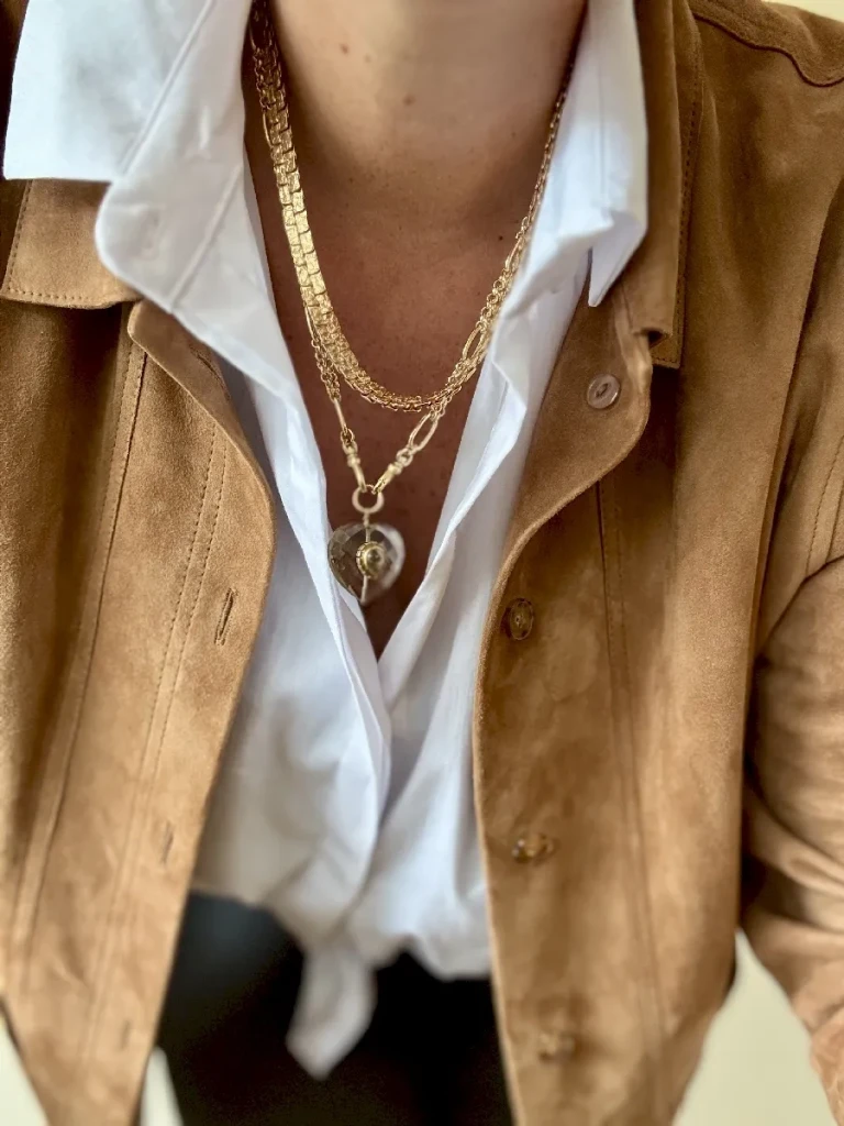 COLLIER CHAINE AUGUSTINE - Maille Croco – Image 3